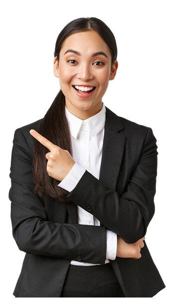 Professional woman pointing at application form